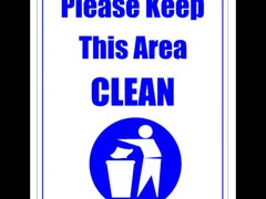 Sign please keep this area clean